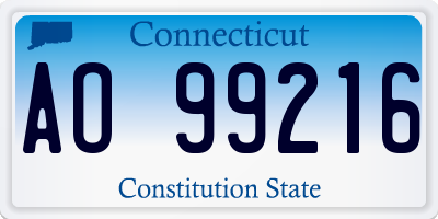 CT license plate AO99216