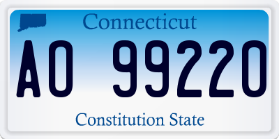 CT license plate AO99220
