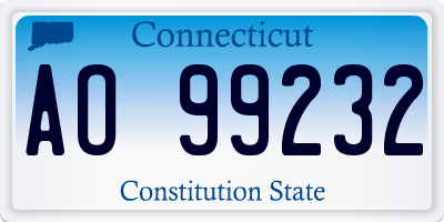 CT license plate AO99232