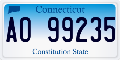 CT license plate AO99235