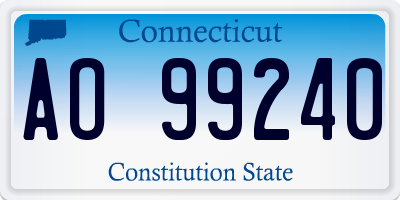 CT license plate AO99240