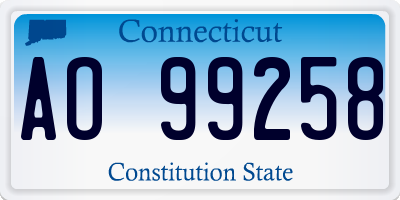 CT license plate AO99258