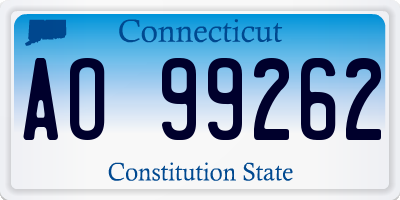 CT license plate AO99262