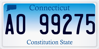 CT license plate AO99275