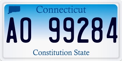 CT license plate AO99284