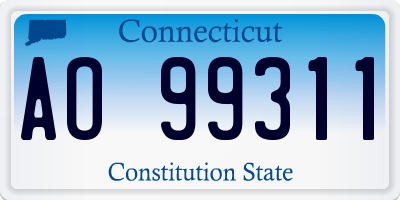 CT license plate AO99311
