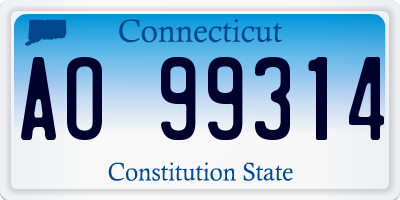 CT license plate AO99314