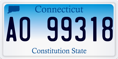 CT license plate AO99318