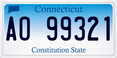 CT license plate AO99321