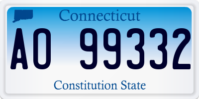 CT license plate AO99332