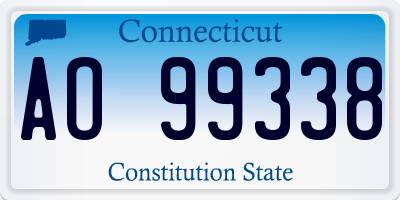 CT license plate AO99338