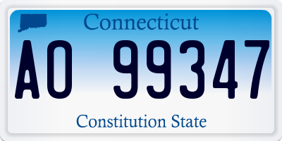 CT license plate AO99347