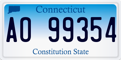 CT license plate AO99354