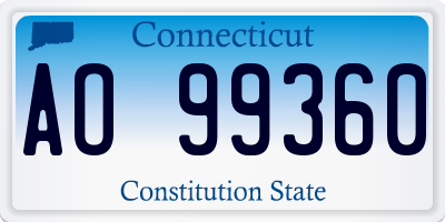CT license plate AO99360