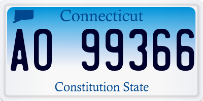 CT license plate AO99366