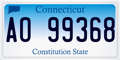 CT license plate AO99368