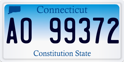 CT license plate AO99372
