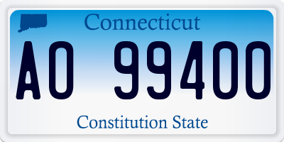 CT license plate AO99400