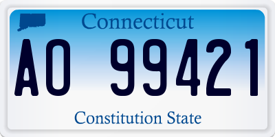 CT license plate AO99421