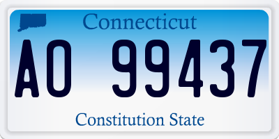 CT license plate AO99437