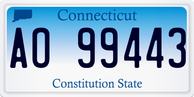 CT license plate AO99443