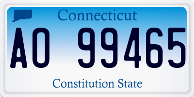 CT license plate AO99465