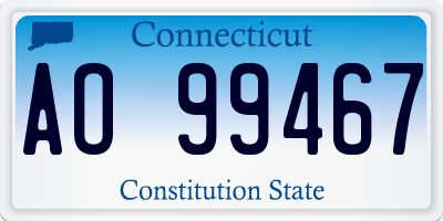 CT license plate AO99467