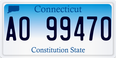 CT license plate AO99470