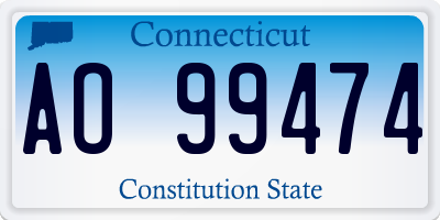 CT license plate AO99474