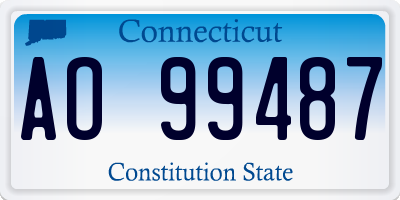 CT license plate AO99487