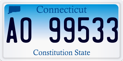 CT license plate AO99533