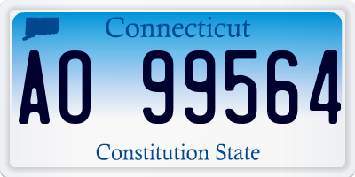 CT license plate AO99564