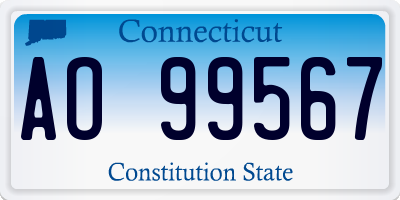 CT license plate AO99567