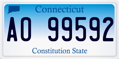 CT license plate AO99592
