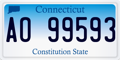 CT license plate AO99593