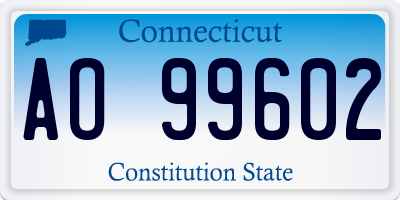 CT license plate AO99602