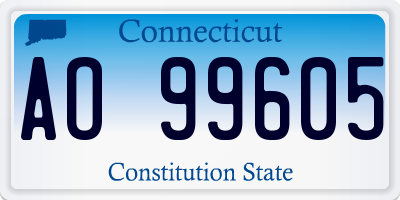 CT license plate AO99605