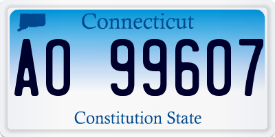 CT license plate AO99607