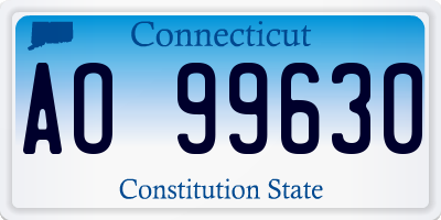 CT license plate AO99630