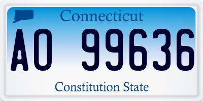 CT license plate AO99636