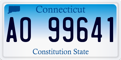CT license plate AO99641