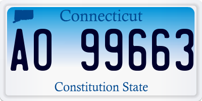 CT license plate AO99663
