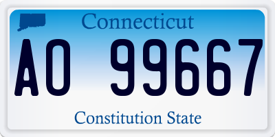 CT license plate AO99667
