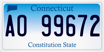 CT license plate AO99672