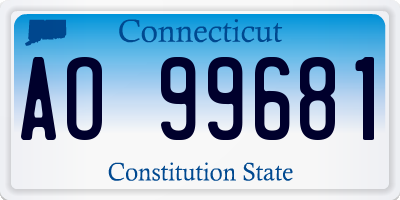 CT license plate AO99681