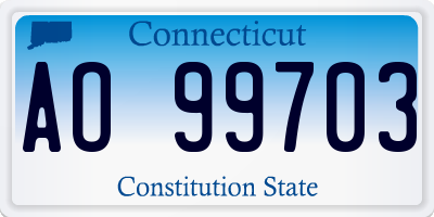 CT license plate AO99703