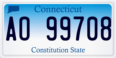 CT license plate AO99708