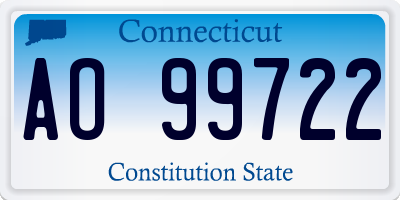 CT license plate AO99722