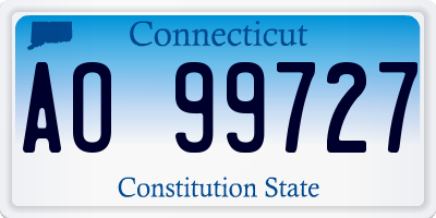 CT license plate AO99727