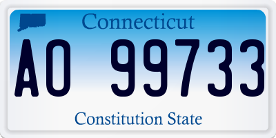 CT license plate AO99733